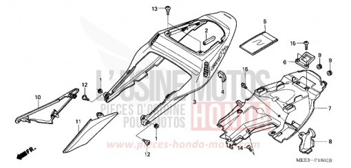 CAPOT ARRIERE (CBR600RR3/4) CBR600RR3 de 2003